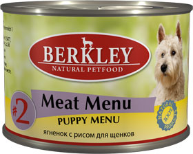 Image berkley Консервы для щенков с новозеландским ягненком и рисом Puppy Meat Menu №2 (200 г)