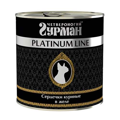 Image четвероногий Гурман Platinum line желудочки куриные в желе