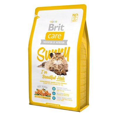 Image brit Care Сухой корм для кошек с длинной шерстью с лососем и рисом Sunny Beautiful Hair Salmon&Rice (2 кг)