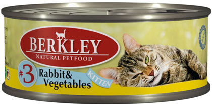 Image berkley Консервы для котят с кроликом и овощами Kitten Rabbit&Vegetables №3 (100 г)