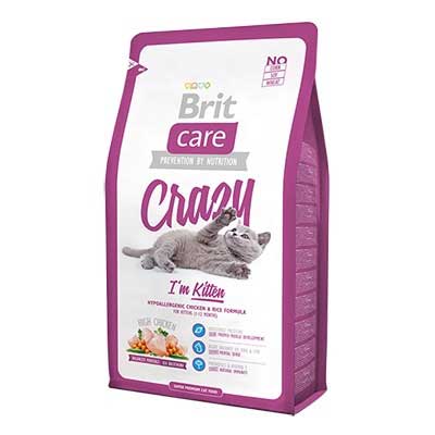 Image brit Care Сухой корм для котят, беременных и кормящих кошек с курицей Crazy Kitten (2 кг)