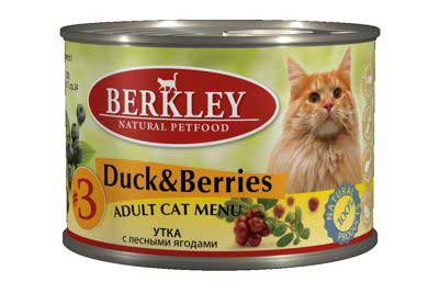 Image berkley Консервы для взрослых кошек с уткой и лесными ягодами Adult Duck&Berries №3 (200 г)