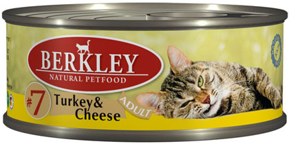 Image berkley Консервы для взрослых кошек с индейкой и сыром Adult Turkey&Cheese №7 (100 г)