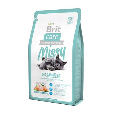 Image brit Care Сухой корм для кастрированных котов и стерилизованных кошек с курицей Missy Sterilised (7 кг)