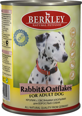 Image berkley Консервы для взрослых собак с кроликом и овсянкой Adult Rabbit&Oatflakes (400 г)