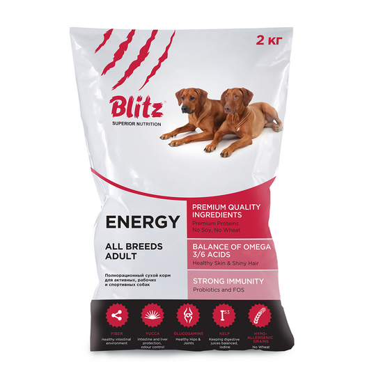 Image blitz Сухой корм для взрослых активных собак всех пород Adult Energy Dog (15 кг)