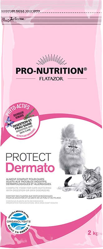 Image flatazor Сухой корм для кошек с чувствительным пищеварением и аллергией Protect Dermato (2 кг)