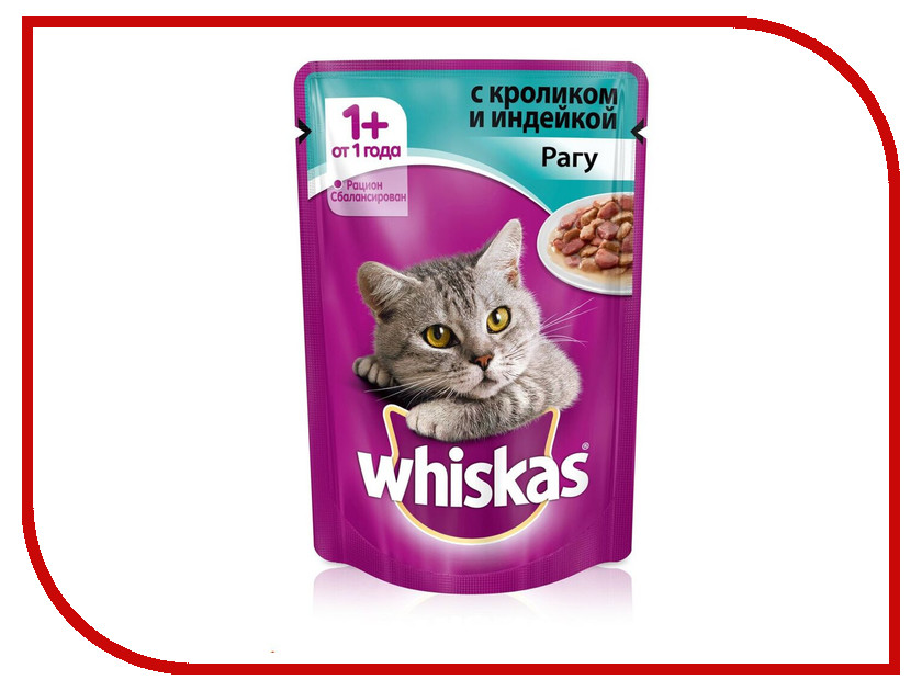 Image корм Whiskas Пауч Рагу курица 85g для кошек старше 7 лет 10156217/10117321/XW997