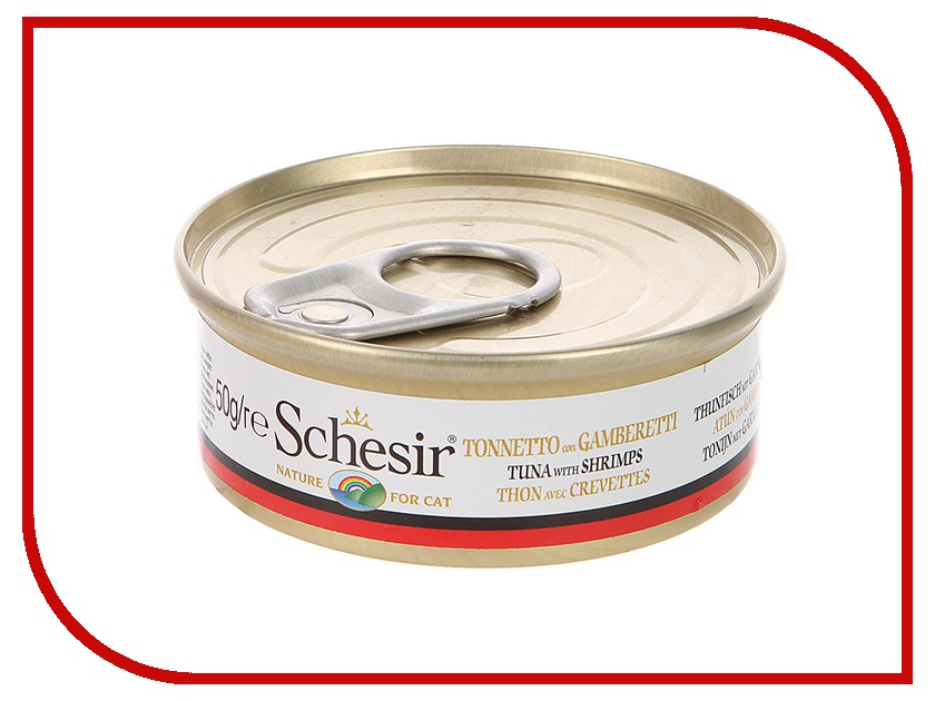 Image корм Schesir 0044 Тунец и креветки 85g для кошек 132.С138