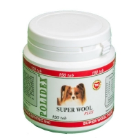 Image polidex Super Wool plus Добавка для собак для шерсти и кожи 500 таб. арт. 1.936