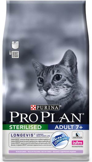 Image purina Pro Plan Сухой корм для пожилых стерилизованных кошек старше 7 лет с индейкой Sterilised 7+ (3 кг)