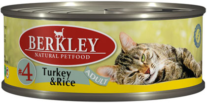 Image berkley Консервы для взрослых кошек с индейкой и рисом Adult Turkey&Rice №4 (100 г)