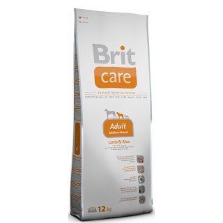 Image brit Care Сухой корм для взрослых собак с ягненком и рисом Adult Medium Breed Lamb&Rice (12 кг)