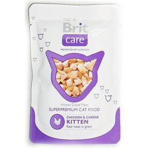 Image brit Care Консервы для котят с курицей и сыром Kitten Chicken&Cheese (80 г)