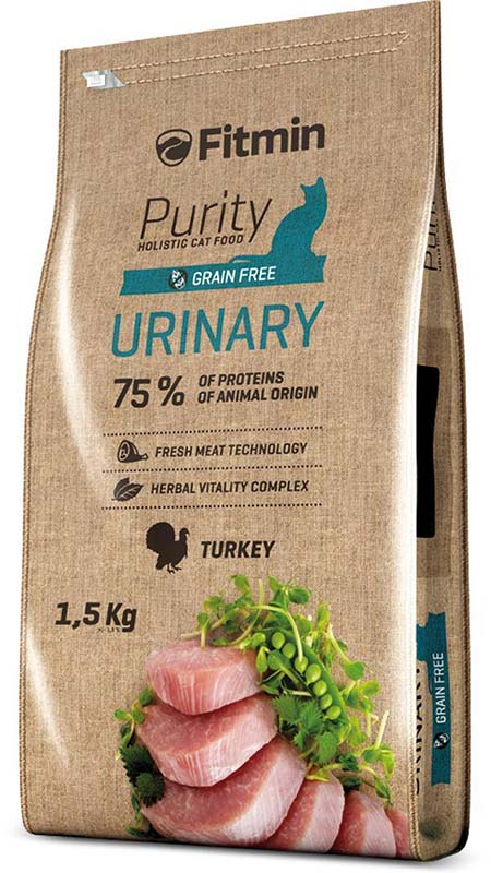 Image fitmin CAT PURITY Сухой беззерновой корм для взрослых кошек для правильной работы мочевой системы Urinary (1,5 кг)