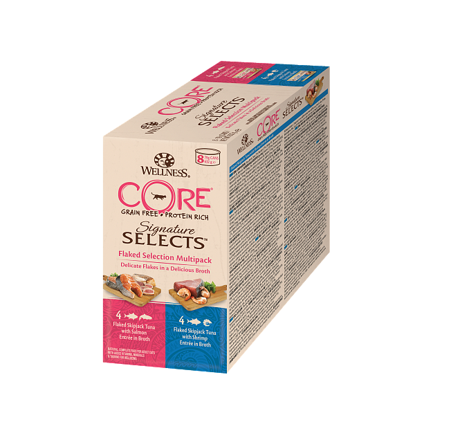 Image wellness Core Multipack Консервы для кошек &quot;Рубленый тунец в бульоне&quot; ассорти 8 шт. Signature Selects (632 г)