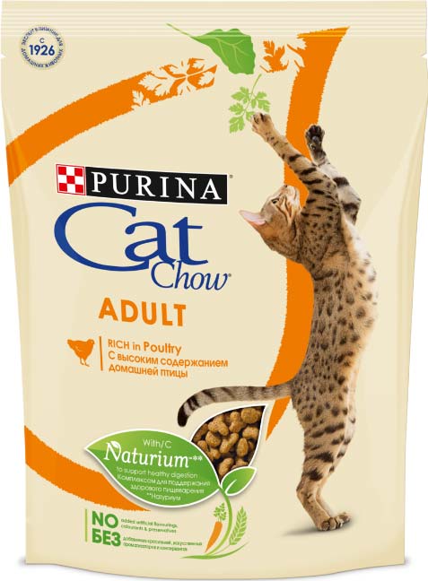 Image purina Cat Chow Сухой корм для взрослых кошек с домашней птицей Adult Poultry (15 кг)