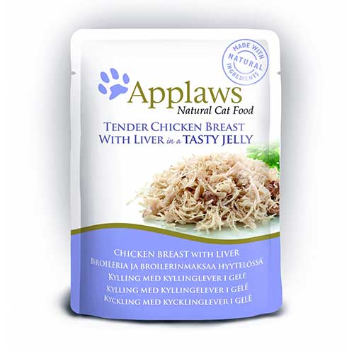 Image applaws Паучи для кошек &quot;Кусочки курицы с печенью в желе&quot; Cat Pouch Chicken with Liver in Jelly (70 г)