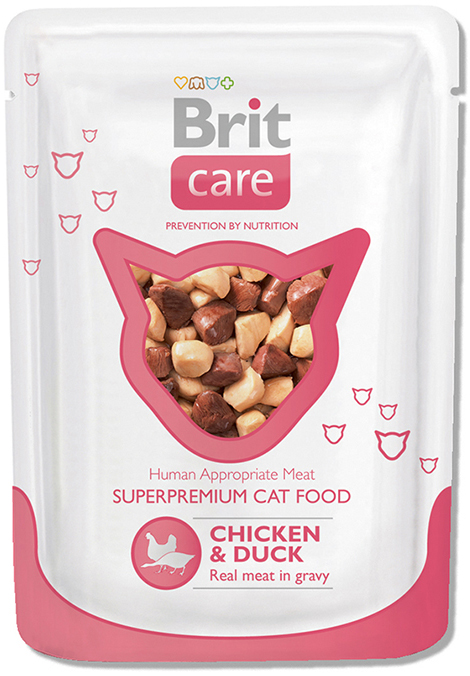 Image влажный корм для кошек Brit Chicken&Duck 0,08 кг