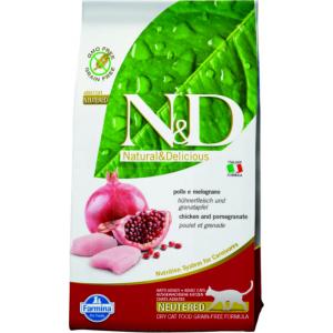 Image farmina N&D Grain-Free Feline Chicken & Pomegranate Neutered - 10 кг