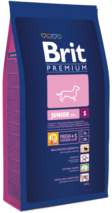 Image сухой корм для собак Brit Premium Junior S 8 кг