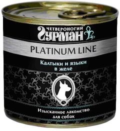 Image влажный корм для собак Четвероногий Гурман Platinum line Калтыки и языки в желе 0,24 кг