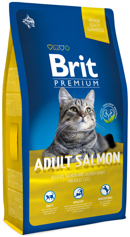 Image сухой корм для кошек Brit Premium Cat Adult Salmon 0,3 кг