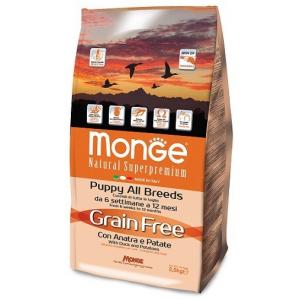 Image monge Dog GRAIN FREE беззерновой корм для щенков с уткой и картофелем 2,5 кг