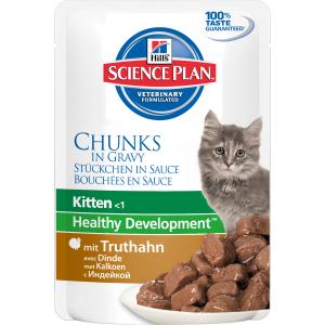 Image hill's Science Plan Healthy Development пауч для котят до 12 месяцев с индейкой 85 г х 12 шт