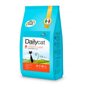 Image dailycat Adult Hairball Turkey and Rice сухой корм для взрослых кошек для вывода шерсти из желудка с индейкой и рисом - 1.5 кг