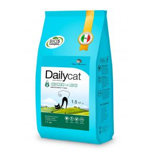 Image dailycat Adult Duck and Oats сухой корм для взрослых кошек с уткой и овсом - 1.5 кг