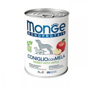 Image monge Dog Monoproteico Fruits консервы для собак паштет из кролика с рисом и яблоками 400 г x 24