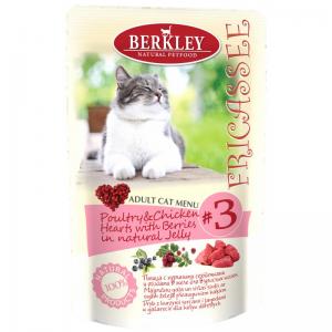 Image berkley Fricassee Adult Cat Menu Poultry & Chicken Hearts with Berries № 3