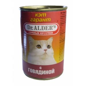 Image консервы Dr. Alder's Cat Garant для взрослых кошек с говядина 415 гр х 24 шт