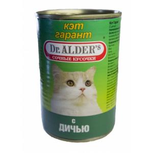 Image консервы Dr. Alder's Cat Garant для взрослых кошек с дичью 415 гр х 24 шт