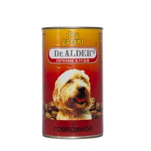 Image консервы Dr. Alder's Dog Garant для взрослых собак с говядиной 1230 гр х 12 шт