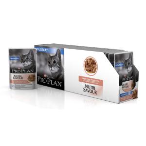 Image влажный корм Purina Pro Plan Nutri Savour в паучах для взрослых кошек старше 7 лет с индейкой - 85 г х 24 шт