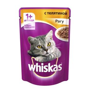 Image whiskas паучи в форме рагу с курицей для взрослых кошек от 1 года - 85 г