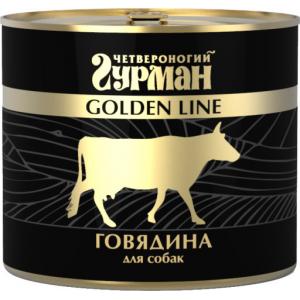 Image четвероногий Гурман Golden line говядина натуральная в желе для собак 500 г