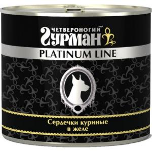 Image четвероногий Гурман Platinum line сердечки куриные в желе