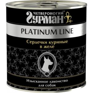 Image четвероногий Гурман Platinum line сердечки куриные в желе