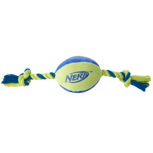 Image игрушка для собак Nerf Мяч плюшевый с веревками - 37,5 см