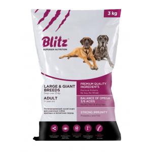 Image сухой корм Blitz Adult Large & Giant Breed для взрослых собак крупных пород с курицей - 3 кг