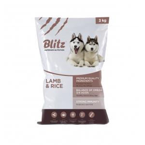 Image сухой корм Blitz Adult Lamb & Rice для взрослых собак с ягненком и рисом - 3 кг