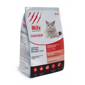 Image сухой корм Blitz Adult Cats Chicken для взрослых кошек с курицей - 2 кг