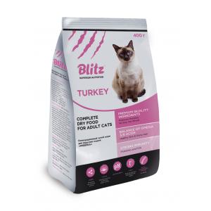 Image сухой корм Blitz Adult Cats Turkey для взрослых кошек с индейкой - 400 г