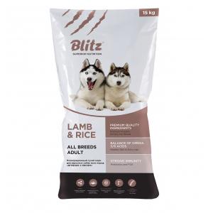 Image сухой корм Blitz Adult Lamb & Rice для взрослых собак с ягненком и рисом - 15 кг