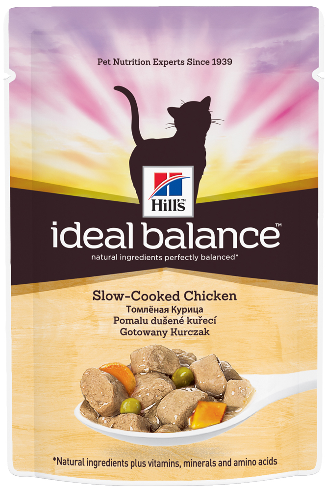 Image влажный корм для кошек Hills Ideal Balance Feline Adult Slow-cooked Chicken wet 0,085 кг