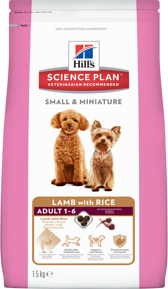 Image сухой корм для собак Hills Science Plan Adult Small & Miniature Lamb with rice 1,5 кг