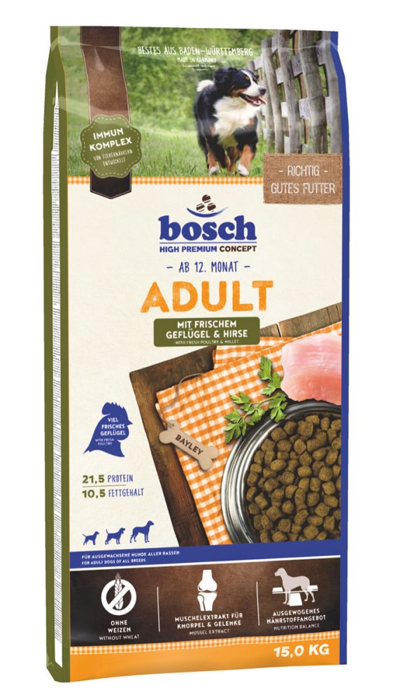 Image сухой корм для собак Bosch Adult Poultry & Millet 15 кг